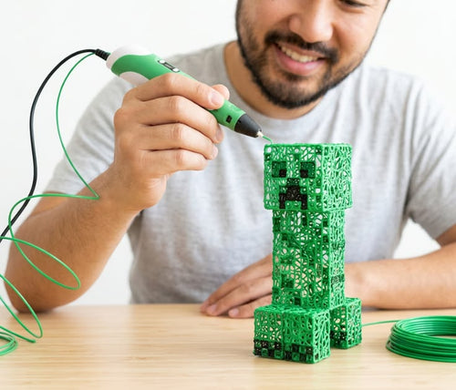 3D Printing Pen with Display | 3D Drawing Pen Kit | Includes PLA Filament, Stencil Book & Charger