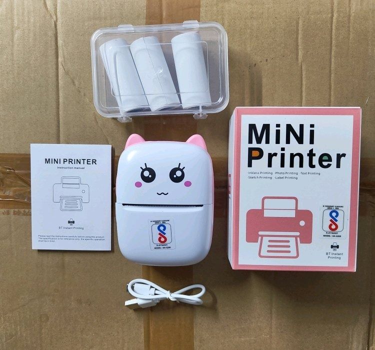 Lifelong Mini Thermal Printer | Portable & Inkless | Support Bluetooth | Wireless Mobile Printer