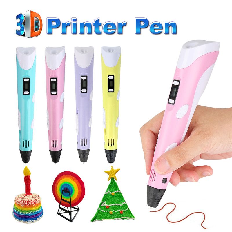 3D Printing Pen with Display | 3D Drawing Pen Kit | Includes PLA Filament, Stencil Book & Charger